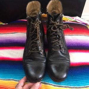 Leather Frye Lace Boots